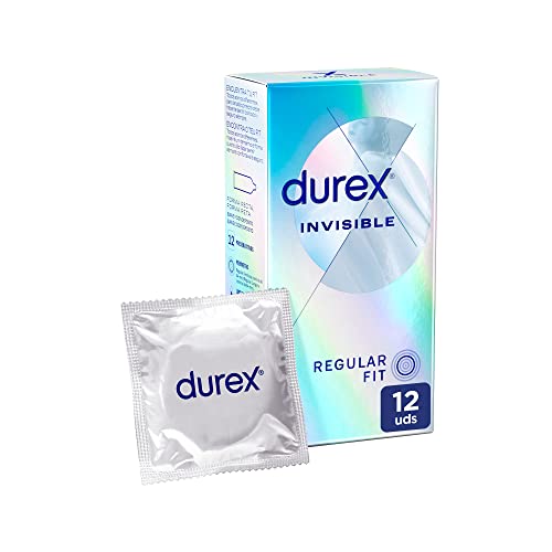 Durex Preservativos Invisibles Super Finos para Maximizar la Sensibilidad, 12 Condones