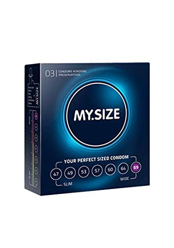 MY.SIZE Condones, 69 Mm, color Transparente, 3 Unidad