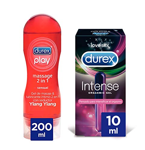 Durex Gel Lubricante Massage Sensual + Gel Durex Intense | Pack Durex Geles Sexuales