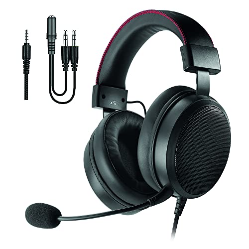 DR1TECH Blackjack Auriculares Cascos Gaming con Cable y Micrófono para PS5 Consola [Audio 3D], PS4, Xbox y Smartphone - Auricolares Over Ear con Driver 40mm (INMERSIÓN Total) [Amazon Exclusive]