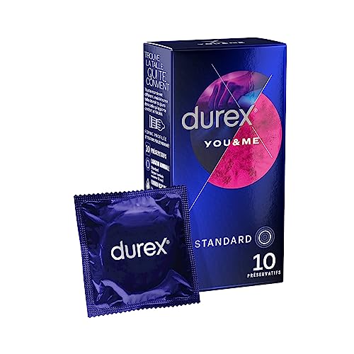 Durex You & Me - Preservativos con efecto retardante y estimulante, caja de 10 unidades