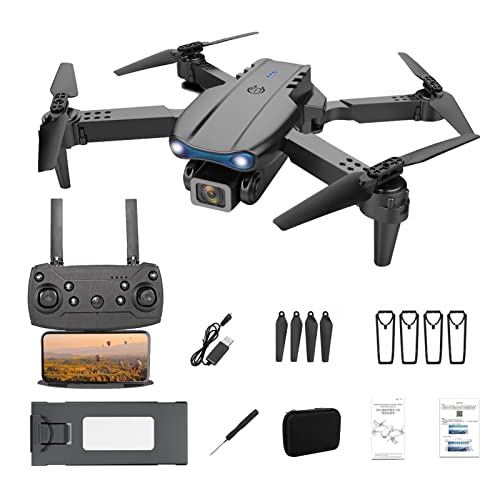 Dron con cámara 4k | Cuadricóptero RC plegable | Cámaras dobles y control de gestos, vuelo estacionario inteligente, transmisión de imágenes de alta velocidad, adecuado para adultos principiantes