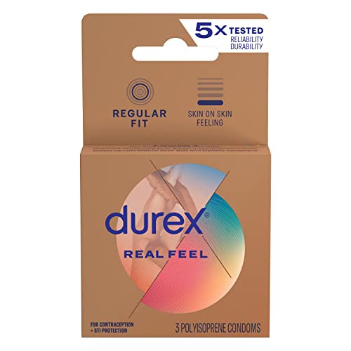 Durex Real Feel polyisoprene Non látex lubricados Condones, 3 Count