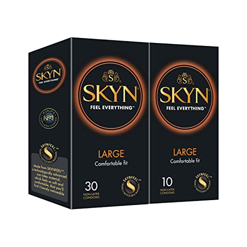 SKYN Large, (40 unidades) preservativos extrasuaves y anchos sin látex, utilizable con nuestros Lubes