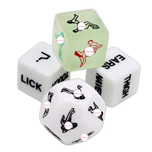 EXCEART Juego de Rol Romántico Juego de Fiesta de Dados Regalo de Novedad de Dados para Despedida de Soltera Despedida de Soltera de Luna de Miel Él Y su Novio Asados ??Recién Casados ??4 Piezas