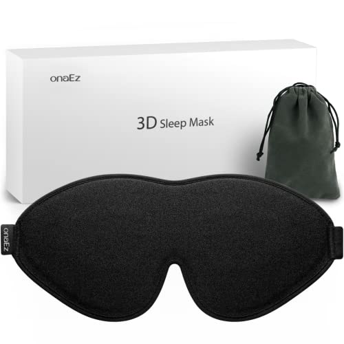 onaEz Antifaz para Dormir, Diseño de Puente Nasal Alto en 3D, Antifaces para Dormir 100% Seda Que Bloquea la Luz, Máscara para Dormir Suave y Cómodo para Hombres y Mujeres, Incluida Bolsa de Viaje