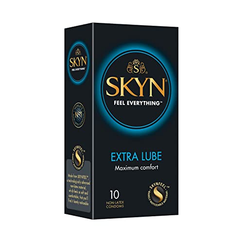 Skyn Extra Lube Preservativos (10 unidades) | condomes sin Latex, Skynfeel Preservativos sin látex para hombre, muy delicados, extra húmedos