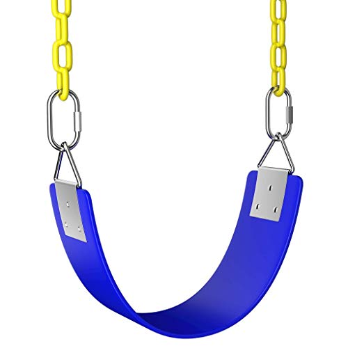 tuzhi Columpios Blue Swing Asiento de plástico de la Cadena de Trabajo Pesado Recubierto para niños y Adultos, EVA Accesorios para Exteriores y en Interiores Conjunto de giros, 660 LB límite de Peso