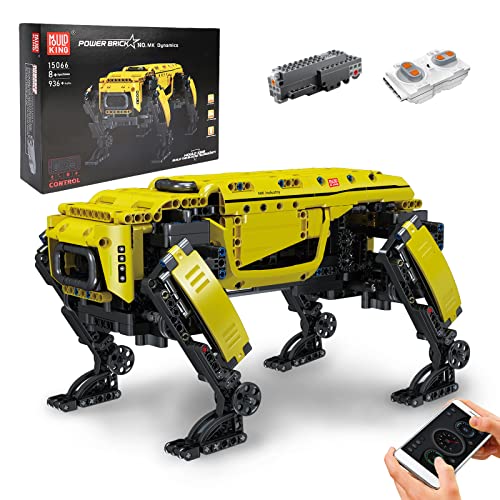 Mould King 15066 Mecánica Perro Bloques de Construcción Modelo, 936 Piezas Robot Remoto Juguete Perro Juguete para Adultos y Niños, DIY Kit de construcción como Juguetes,Regalo,Coleccionables