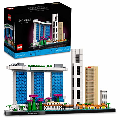 LEGO 21057 Architecture Singapur Set de Construcción Creativa para Adultos, Maqueta para Construir, Colección de Ciudades, Multicolor