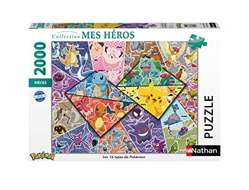 Puzzles Nathan- Puzzle 2000 Piezas-Foto de Arte Pokémon Adulto (Ravensburger 4005556873142)