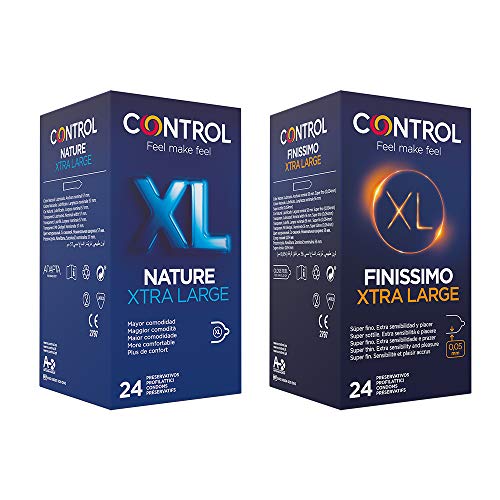 Control XL Mix - Caja de preservativos extra grandes clásicos y finos - 48 preservativos