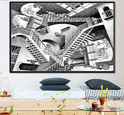 Awttmua Puzzles De 1000 Piezas, Imágenes De Montaje De Escher, Arte Geométrico Surrealista para Adultos, Juegos para Niños, Juguetes Educativos