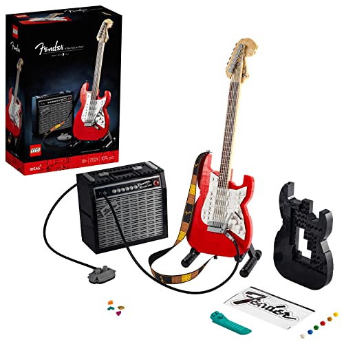 LEGO 21329 Ideas Fender Stratocaster, Set de Construcción de Guitarra Eléctrica con Amplificador, Manualidades para Adultos, Artículo de Colección y Decoración para el Hogar (Exclusivo de Amazon)