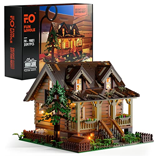 FUNWHOLE Sets de construcción Adultos: LED Incluido Casa de Madera Modelos Arquitectura, Juguetes de Bloques de construcción Compatible con Juegos de Lego Regalo para 16+ 18+ (2097 PCS)