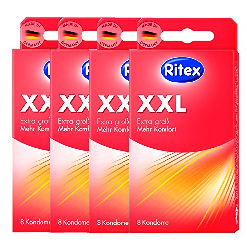 32 (4 x 8) Ritex XXL Condones - Extra Grande preservativos Condones