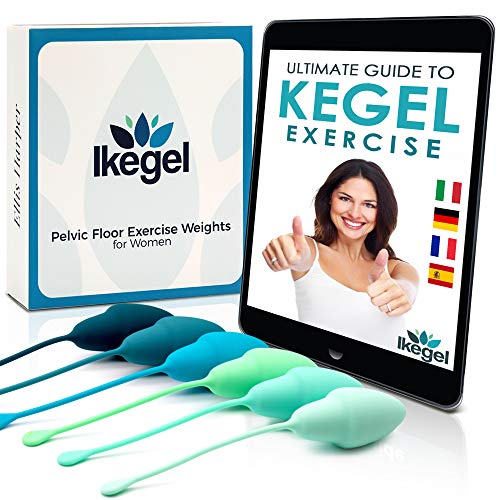 Ikegel Kegel Bolas Chinas Intimina Con Libro Electronico En Espanol | Fácil de Usar | Juego De 6 Pelotas De Ejercicio De Silicona | Bolas Kegel | Bolas Chinas de la Salud | Bolas China Suelo Pelvico