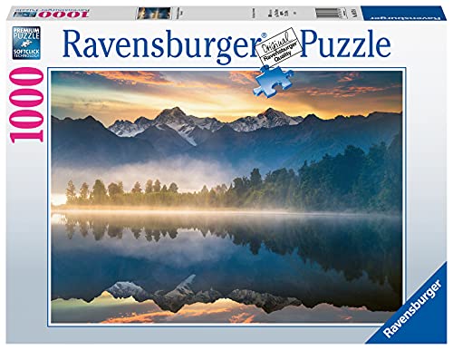 Ravensburger - Puzzle 1000 Piezas, Almanecer sobre el Lago Mathezon en Nueva Zelanda, Colección Fotos y Paisajes, Puzzle para Adultos, Rompecabezas Ravensburger [Exclusivo en Amazon]