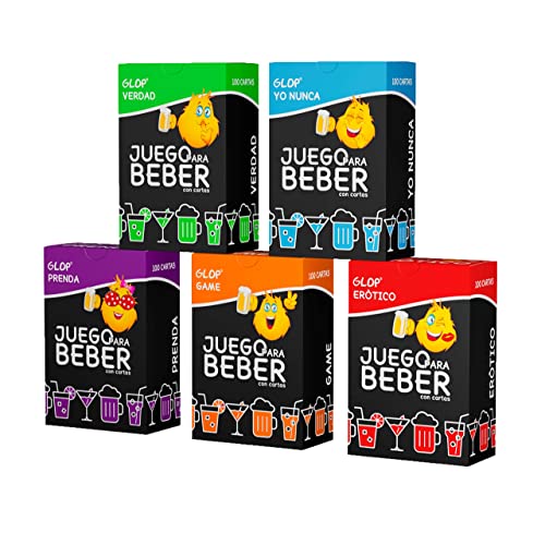 Glop 500 Cartas - Posiblemente el Mejor Juegos de Mesa Adulto para Beber - Juegos para Beber - Juegos de Cartas para Fiestas - Juegos de Mesa Adultos - Regalos Originales para Hombres y Mujeres