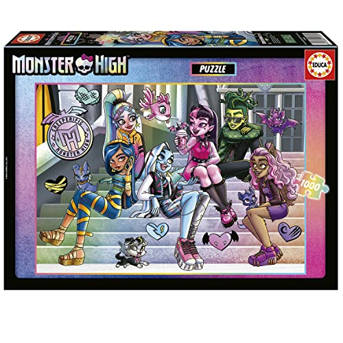 Educa - Puzzle de 1000 Piezas para Adultos y Las imágenes de Monster High, Medidas: 68 x 48 cm, Incluye Cola Fix Puzzle, A Partir de 14 años (19703)