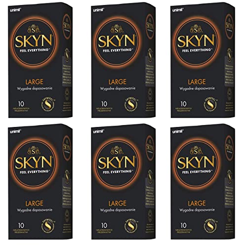 SKYN® Large (XL/King Size) Preservativos Sin Látex De Talla Grande - Pack de 10 x 6