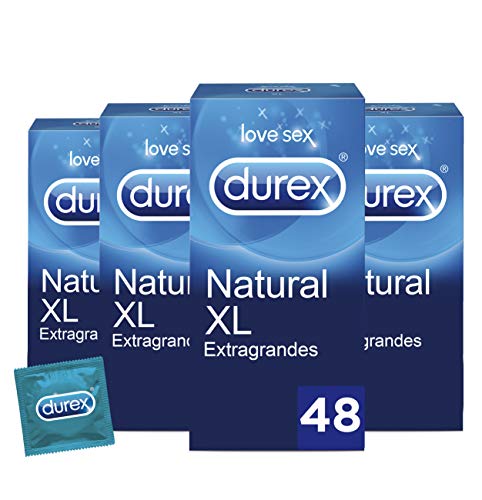 Durex Preservativos Originales Natural Plus Talla XL - 48 condones Más Grandes