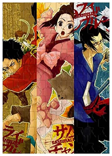 Rompecabezas de Madera para Adultos de 1000 Piezas para el Personaje Principal de la Serie Samurai Champloo Anime (40), también se Puede Usar como decoración de Arte de Pared (No Frames ; 500)