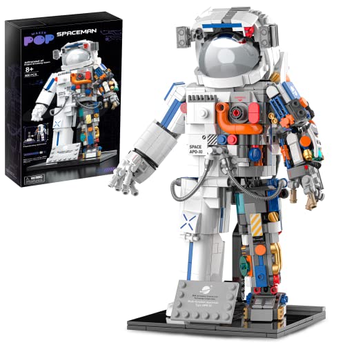 VEPOWER Astronaut,Juego de 900 bloques de construcción de juguetes con soporte de exhibición, juego de construcción de juguetes espaciales, idea de regalo para adultos y niños a partir de 8 años
