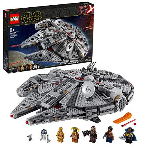 LEGO 75257 Star Wars Halcón Milenario, Juguete Construcción, Nave Estelar con Mini Figuras R2-D2, Chewbacca y Lando, Película Episodio IX: El Ascenso Skywalker, Regalo Niños y Niñas y Fans