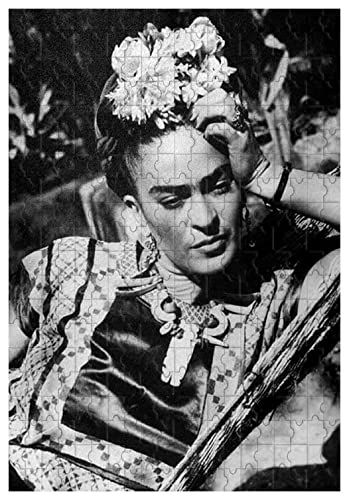 Rompecabezas de Madera para Adultos de 1000 Piezas para Mujer de Arte en Blanco y Negro Frida Kahlo, también se Puede Usar como Imagen de Arte de Pared (No Frames ; 1000-pieces)