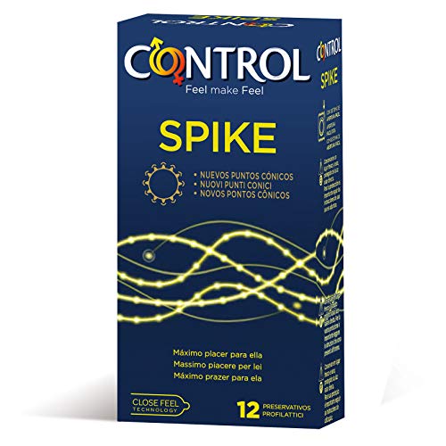 Control 9933 Spike Preservativos - Paquete de 12 Condones con Puntos Cónicos