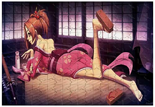 Rompecabezas de Madera para Adultos de 1000 Piezas para el Personaje Principal de la Serie Samurai Champloo Anime (34), también se Puede Usar como decoración de Arte de Pared (No Frames ; 500)