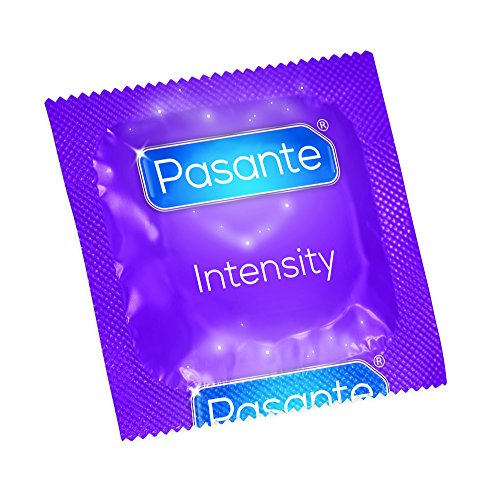Preservativos pasivos con costillas y puntos (paquete de 144 unidades, paante Intensity Ribs&Dots) Condome acanalado y granulado máxima estimulación, extra estimulante