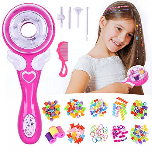 FORMIZON Trenzador Automático Cabello para Niños, Máquina de Trenzado de Cabello con 180 Pcs Accesorios para El Cabello para Niñas, Kits de Trenzado de Pelo Juguete de Moda de Belleza para Niñas