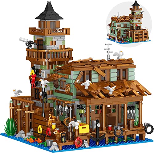 Ideas Architecture,Bloques de construcción para pesca antigua, mini bloques de construcción, decoración para adultos y niñas 6-12 + (no compatible con Lego Ideas 1880 unidades)