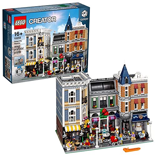 LEGO 10255 Gran Plaza, Modular Buildings, Maqueta para Construir Adultos y Adolescentes, Coleccionable con Mini Figuras, Cafetería, Idea de Regalo