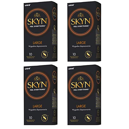 SKYN® Large (XL/King Size) Preservativos Sin Látex De Talla Grande - Pack de 10 x 4