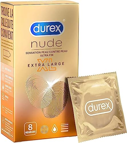 Durex - 8 Preservativos Nude XL extrafinos y extragrandes